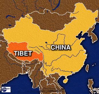 Tibet fldrajzi elhelyezkedse